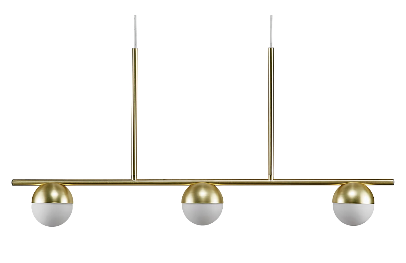 Nordlux Opálově bílé skleněné závěsné světlo Contina s mosaznou základnou 90 cm Nordlux