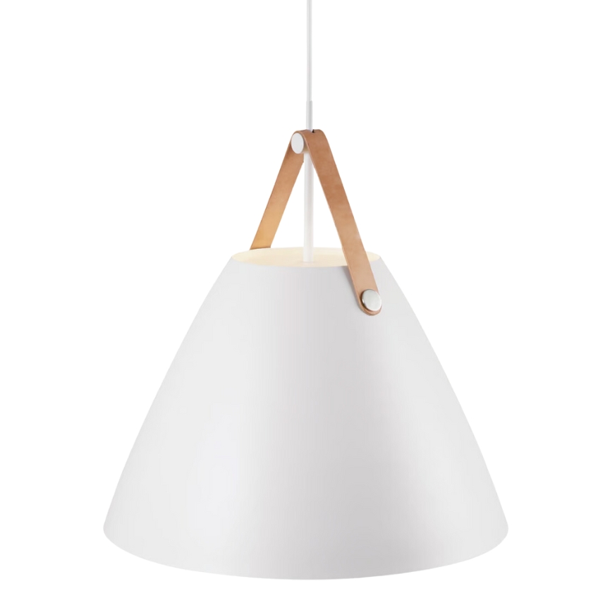 Nordlux Bílé kovové závěsné světlo Strap 48 cm Nordlux