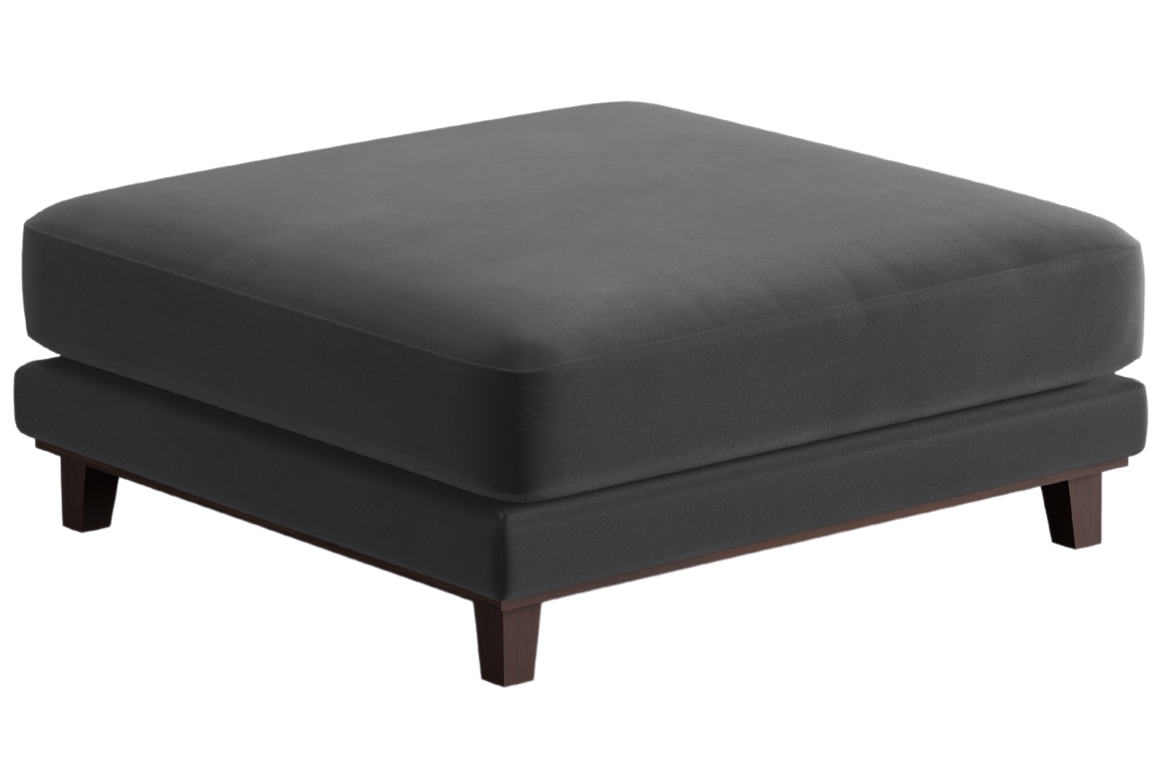 Tmavě šedá sametová podnožka Windsor & Co Leon 108 x 108 cm Windsor & Co