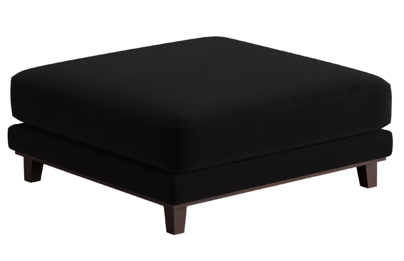 Černá sametová podnožka Windsor & Co Leon 108 x 108 cm Windsor & Co