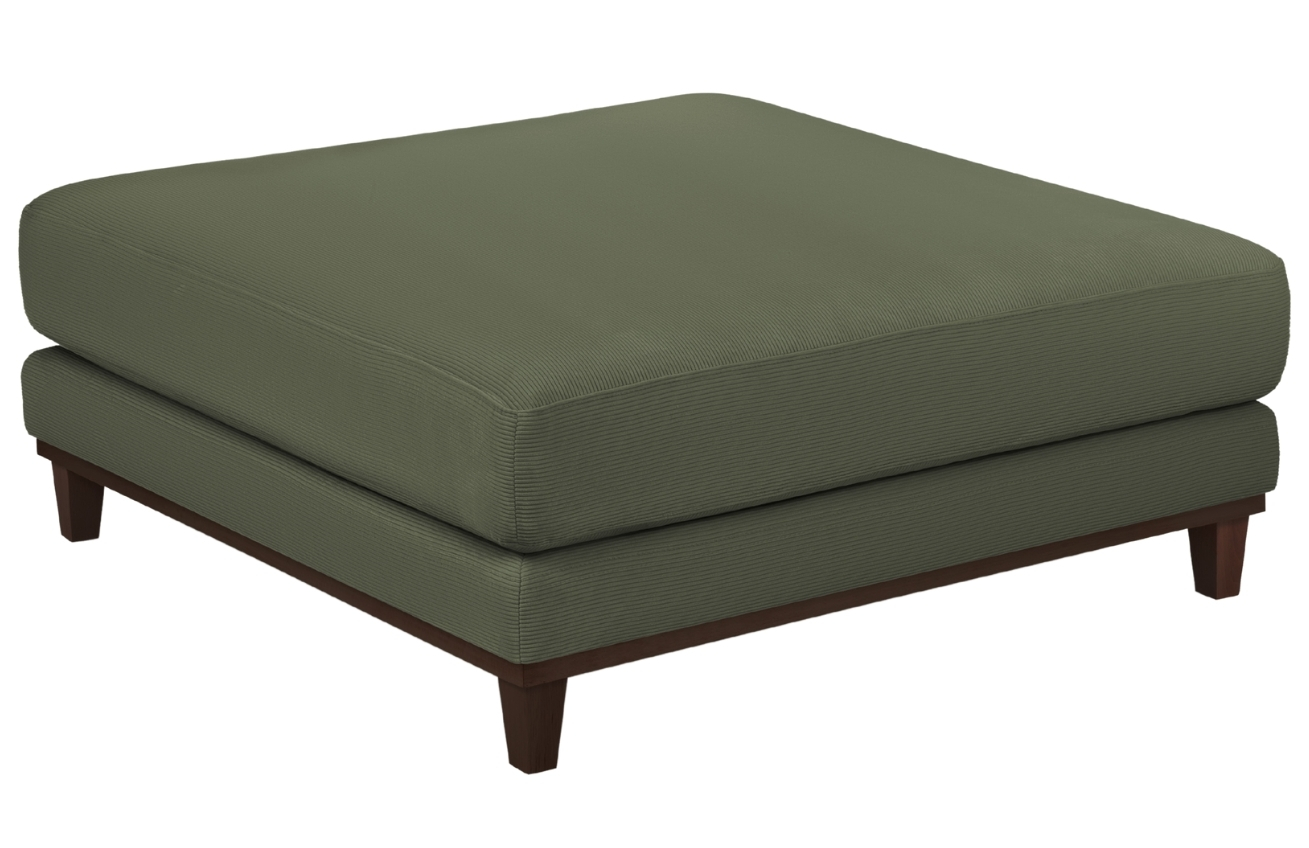 Zelená manšestrová podnožka Windsor & Co Leon 108 x 108 cm Windsor & Co