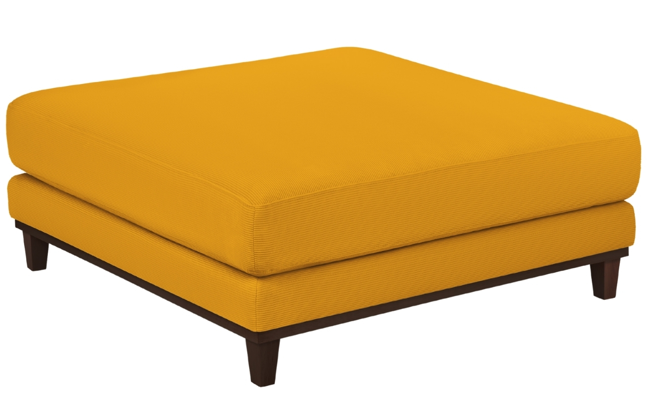 Žlutá manšestrová podnožka Windsor & Co Leon 108 x 108 cm Windsor & Co