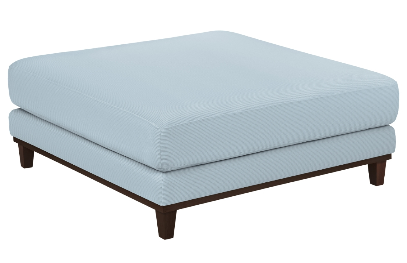 Světle modrá manšestrová podnožka Windsor & Co Leon 108 x 108 cm Windsor & Co