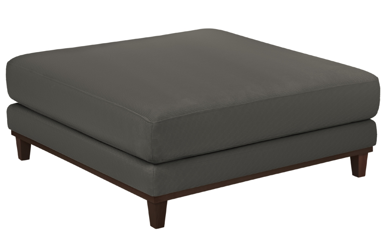 Tmavě šedá manšestrová podnožka Windsor & Co Leon 108 x 108 cm Windsor & Co