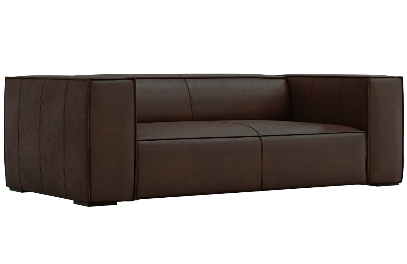 Tmavě hnědá kožená dvoumístná pohovka Windsor & Co Madame 211 cm Windsor & Co