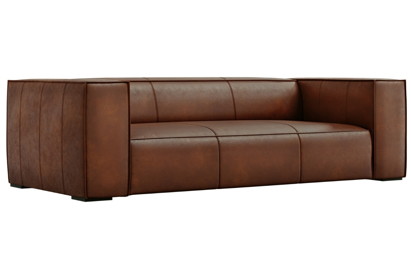 Koňakově hnědá kožená třímístná pohovka Windsor & Co Madame 227 cm Windsor & Co