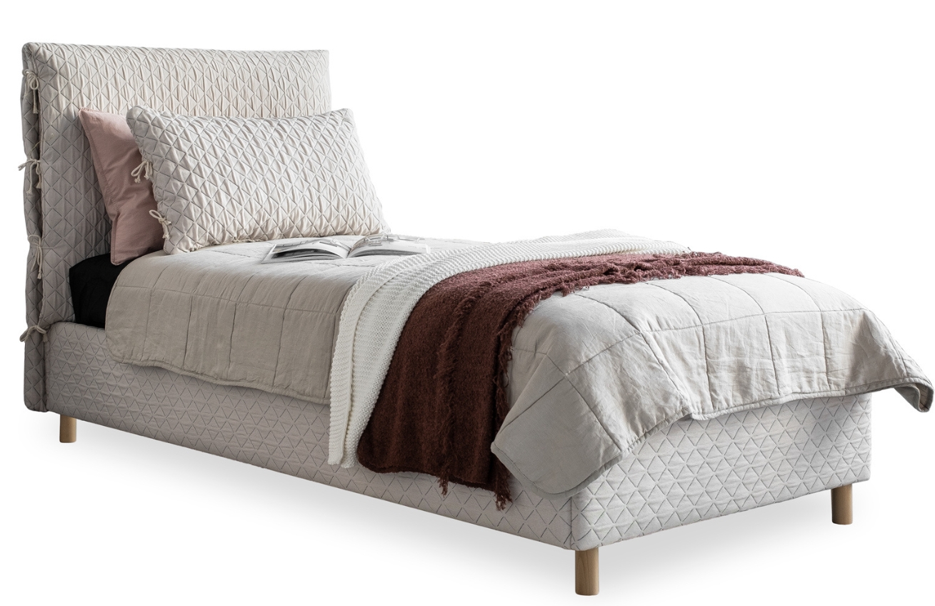 Béžová čalouněná jednolůžková postel Miuform Sleepy Luna 90 x 200 cm Miuform
