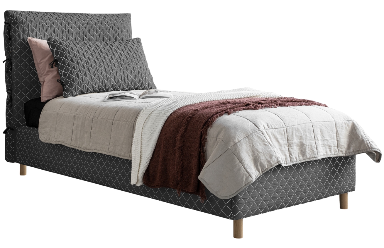 Šedá čalouněná jednolůžková postel Miuform Sleepy Luna 90 x 200 cm Miuform