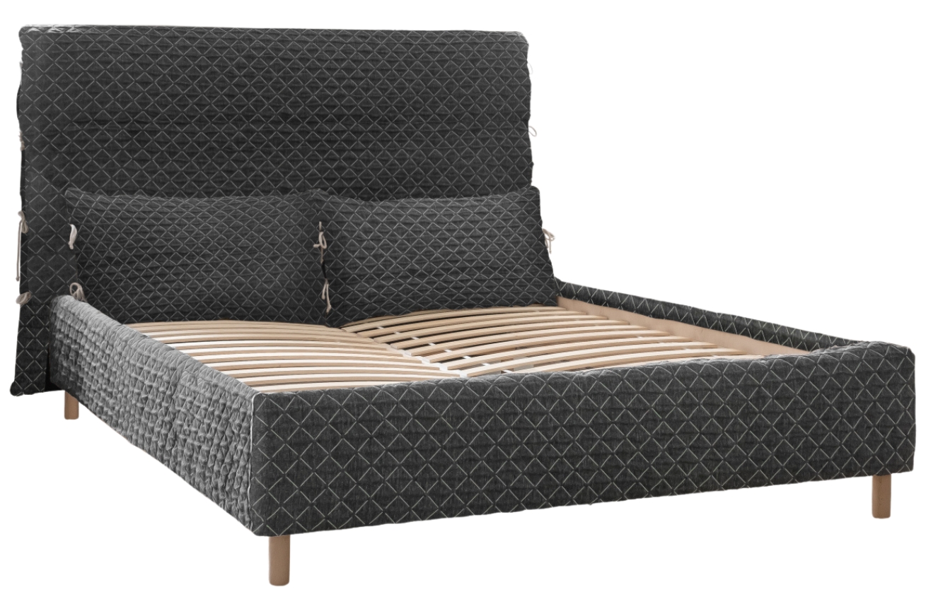 Šedá čalouněná dvoulůžková postel Miuform Sleepy Luna 160 x 200 cm Miuform