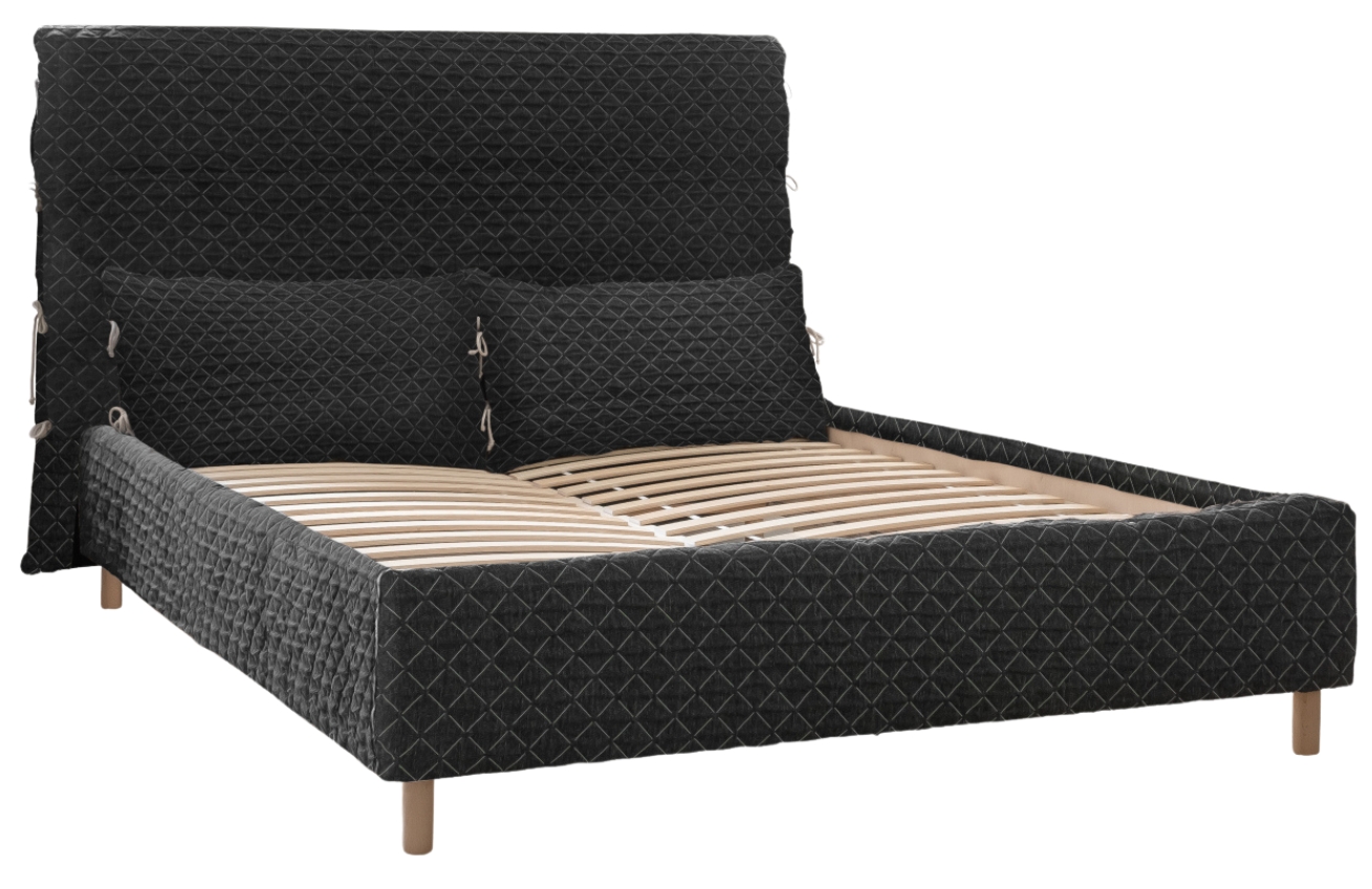 Černá čalouněná dvoulůžková postel Miuform Sleepy Luna 180 x 200 cm Miuform
