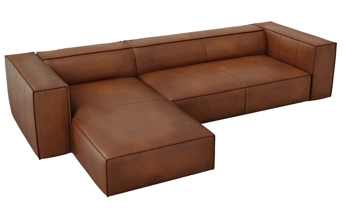 Windsor & Co Koňakově kožená rohová pohovka Madame, levá