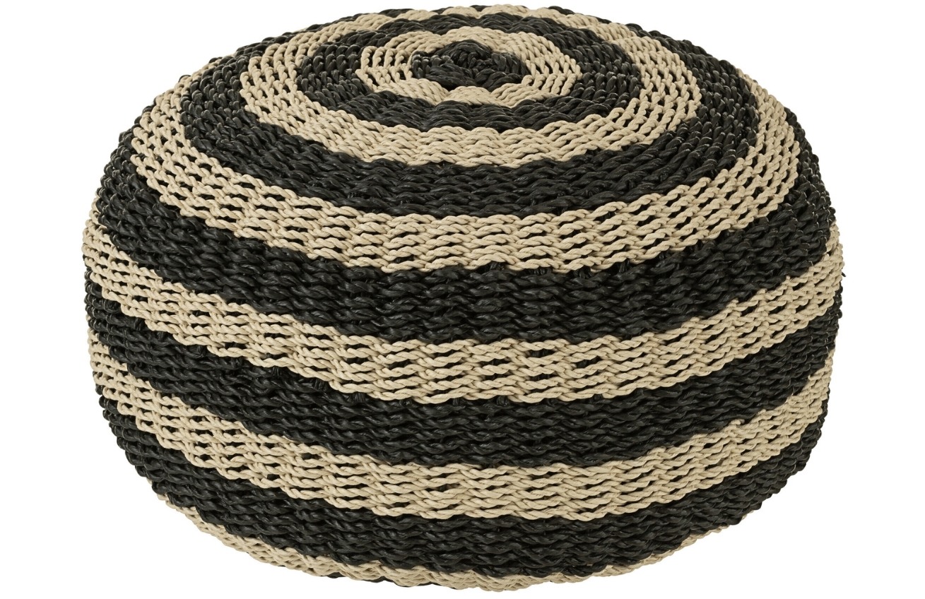Černo-béžový puf J-Line Vaskuti 50 cm J-line