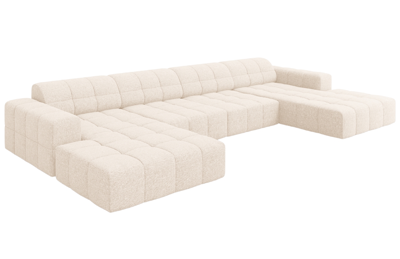 Světle béžová čalouněná rohová pohovka do "U" Cosmopolitan Design Chicago 364 cm Cosmopolitan Design