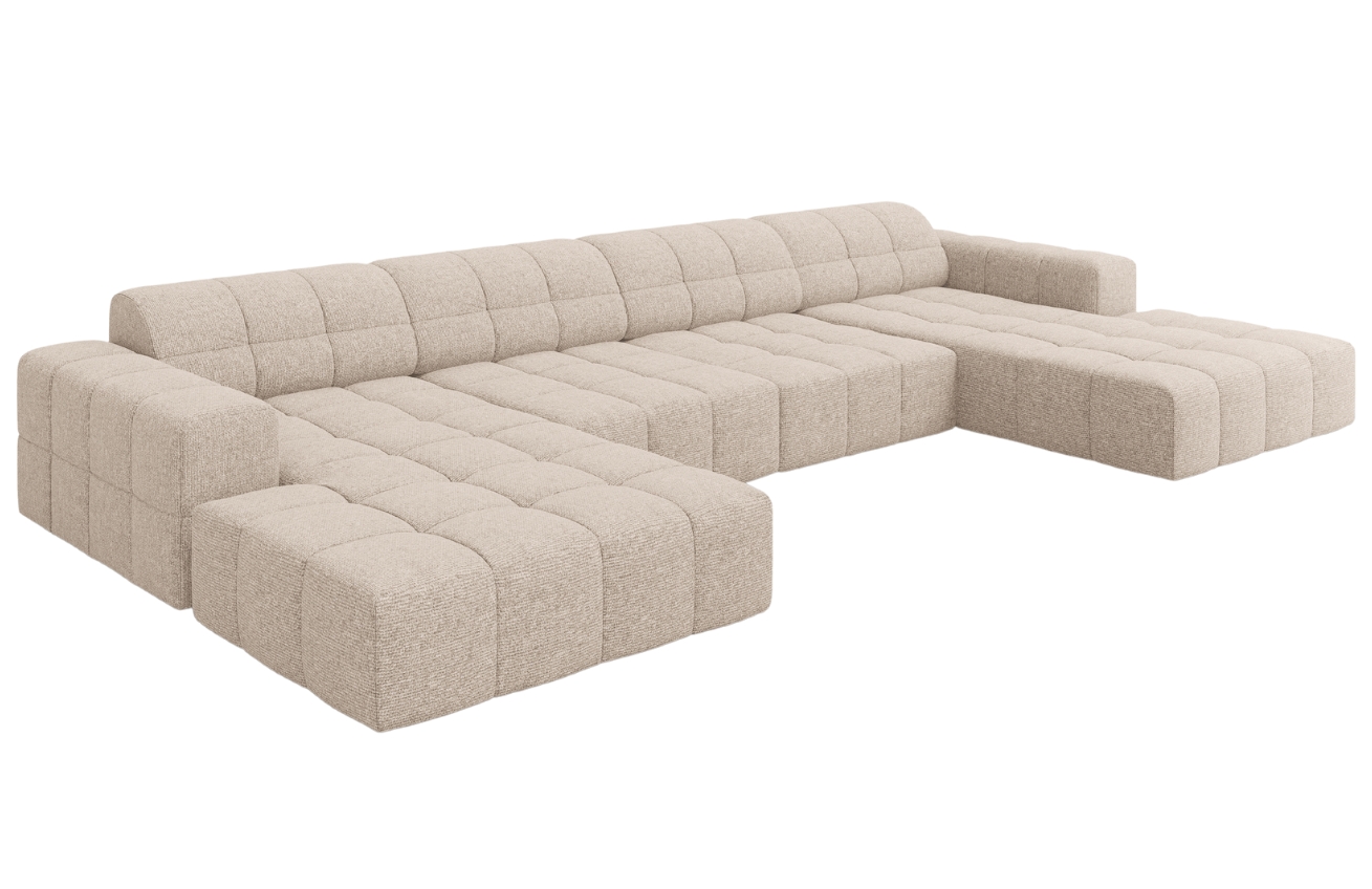 Béžová čalouněná rohová pohovka do "U" Cosmopolitan Design Chicago 364 cm Cosmopolitan Design