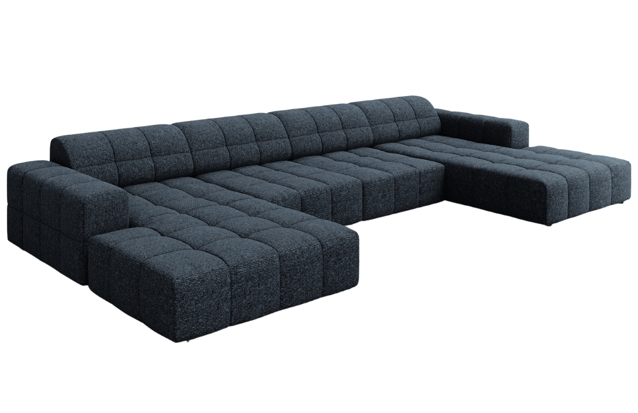 Královsky modrá čalouněná rohová pohovka do "U" Cosmopolitan Design Chicago 364 cm Cosmopolitan Design