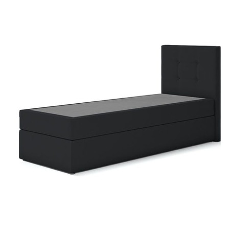Čalouněná postel DALMINE s pružinovou matrací rozměr 80x200 cm Levá strana otvírání Černá