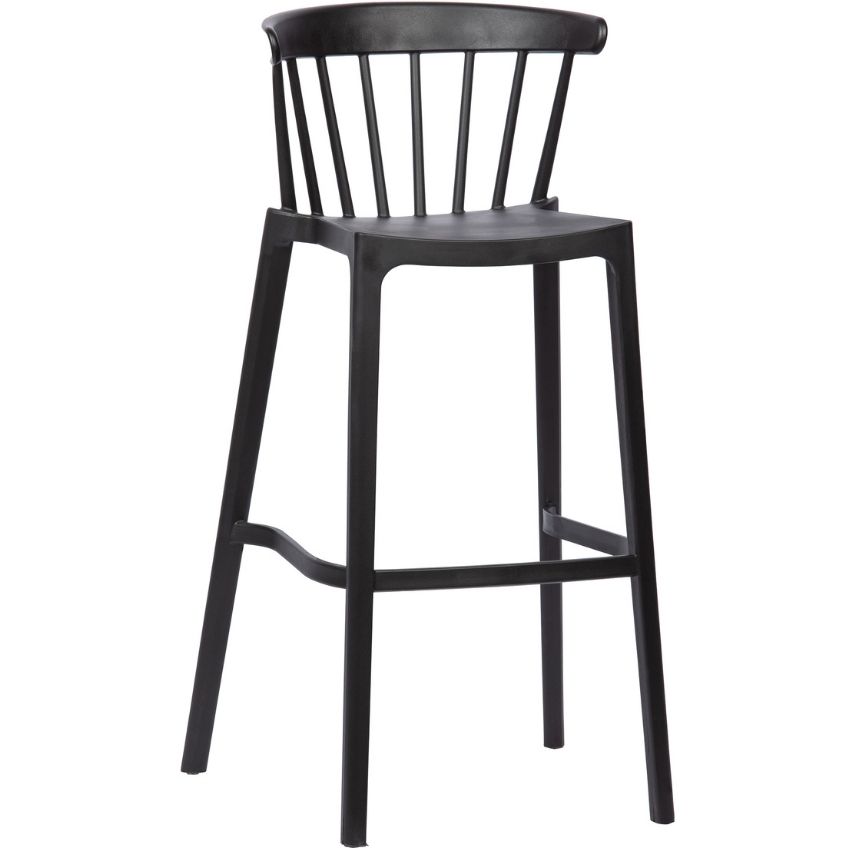 Hoorns Černá plastová zahradní barová židle Marbel 77 cm Hoorns