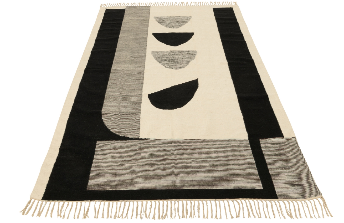 Černobílý látkový koberec J-line Niko 300 x 200 cm J-line