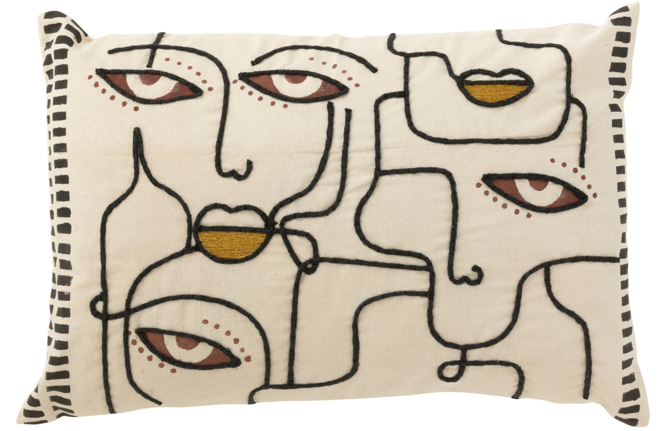 Bílý bavlněný polštář J-line Tova 68 x 40 cm J-line