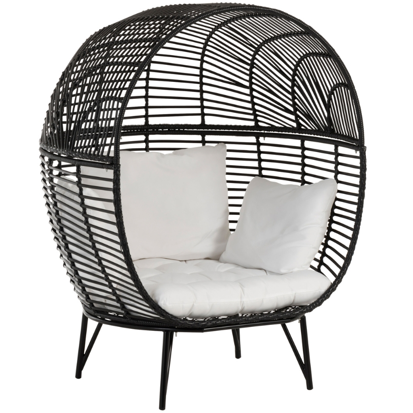 Černé kovové zahradní křeslo J-line Thome J-line