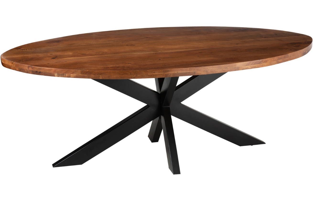 Hnědý akáciový jídelní stůl J-line Gary 210 x 110 cm J-line