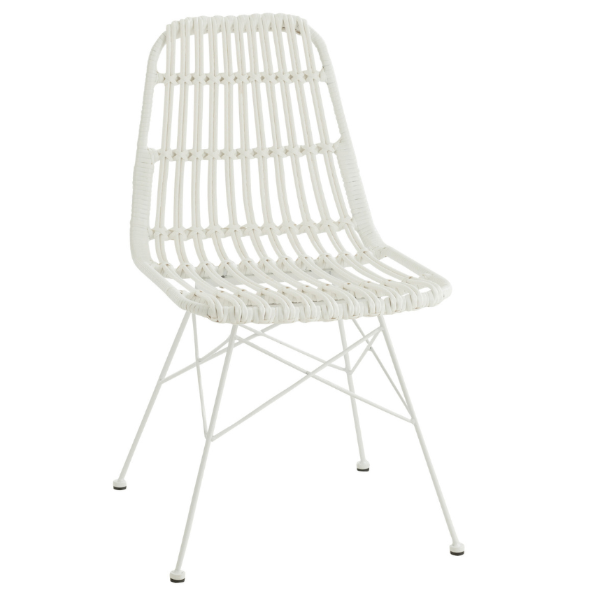 Bílá plastová zahradní židle J-line Rochal J-line