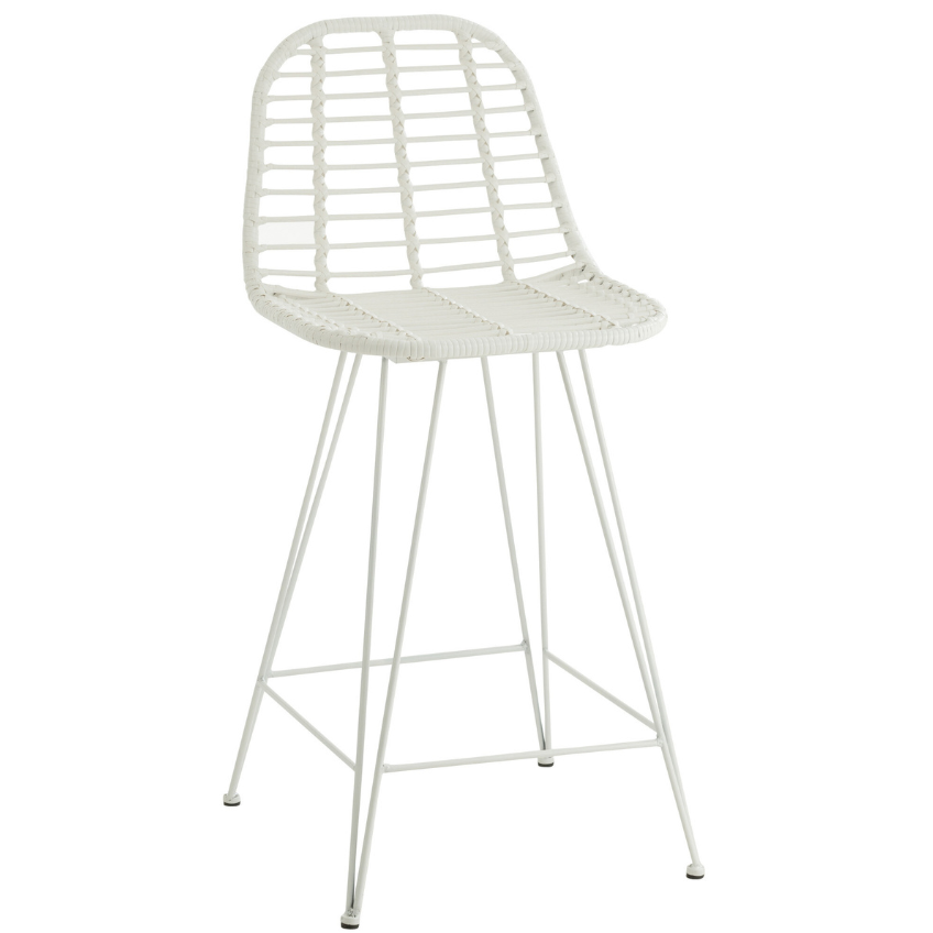 Bílá plastová barová židle J-line Rochal 75 cm J-line