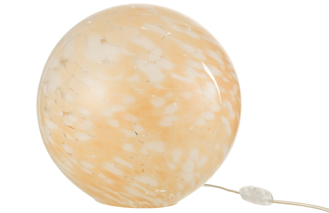 Oranžovo-bílá skleněná stolní lampa J-line Melifa 20 cm J-line