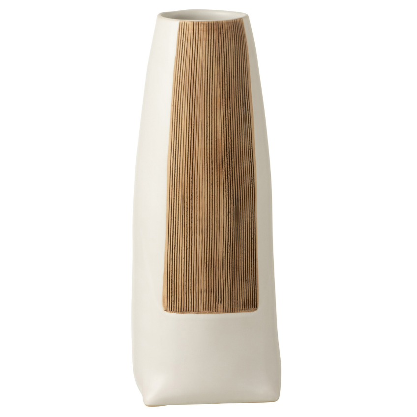 Bílá keramická váza J-line Ibuno 40 cm J-line