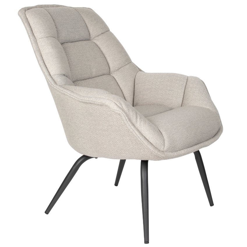 White Label Světle béžové čalouněné lounge křeslo WLL COMFORTABLE THOMAS White Label
