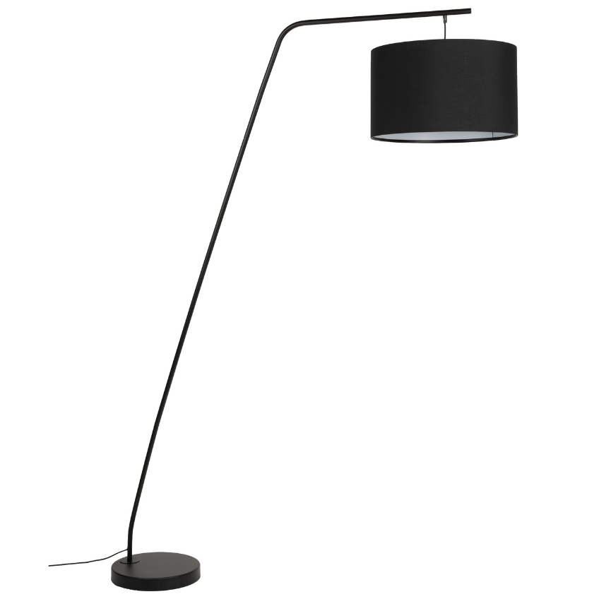 White Label Černá kovová stojací lampa WLL MARTINE 224 cm White Label