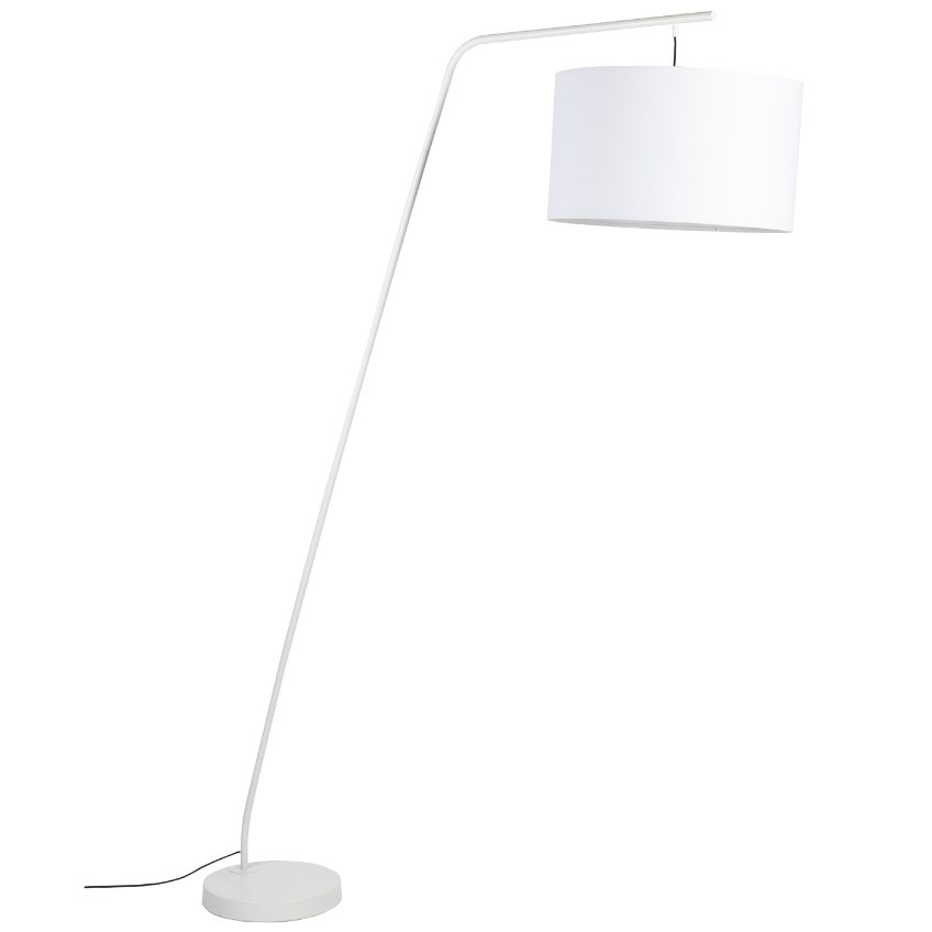 White Label Bílá kovová stojací lampa WLL MARTINE 224 cm White Label
