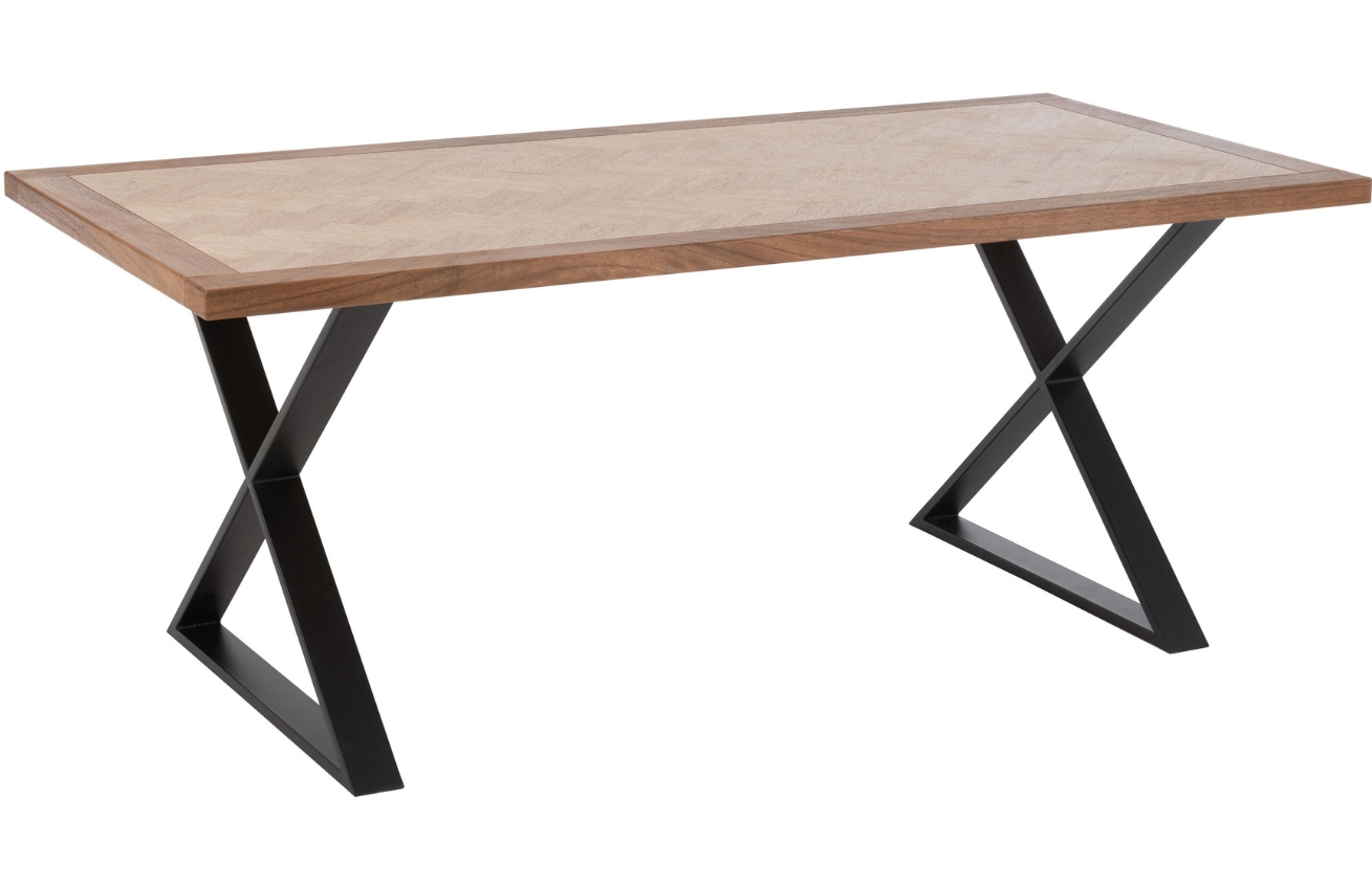 Dřevěný jídelní stůl J-line Zigtem 200 x 95 cm s černou podnoží J-line