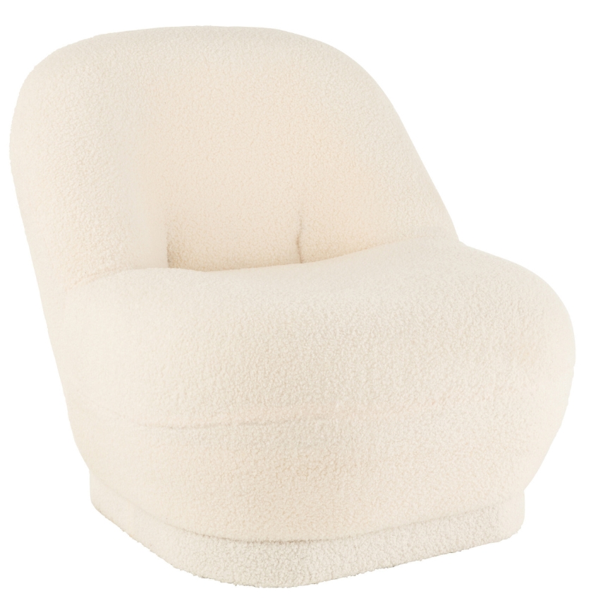 Bílé čalouněné křeslo J-line Tobias J-line