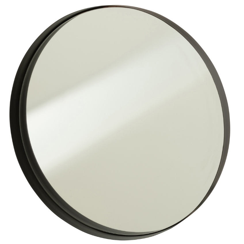 Černé kovové závěsné zrcadlo J-line Codra 30 cm J-line