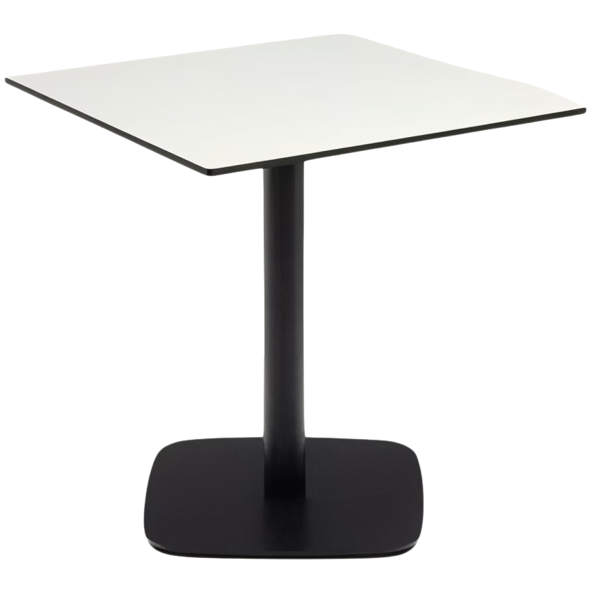 Bílý bistro stolek Kave Home Dina 68 x 68 cm s černou podnoží Kave Home