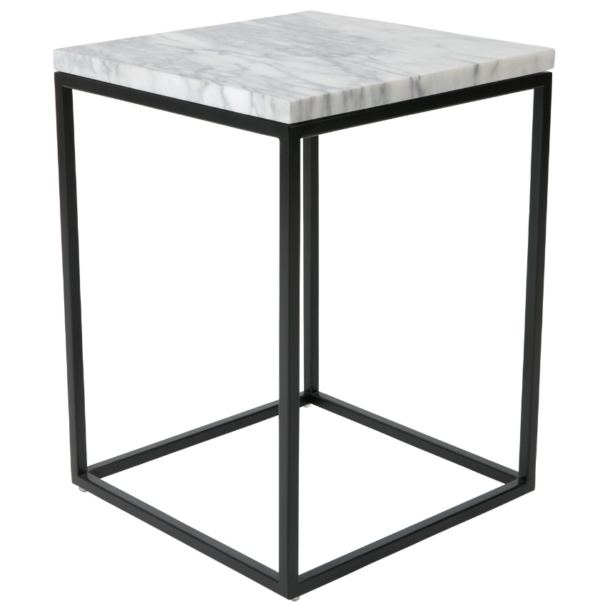 Bílý mramorový odkládací stolek ZUIVER MARBLE POWER 32 x 32 cm Zuiver