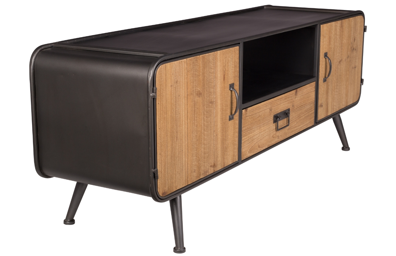 Černý kovový TV stolek DUTCHBONE SOL 135 x 38 cm Dutchbone