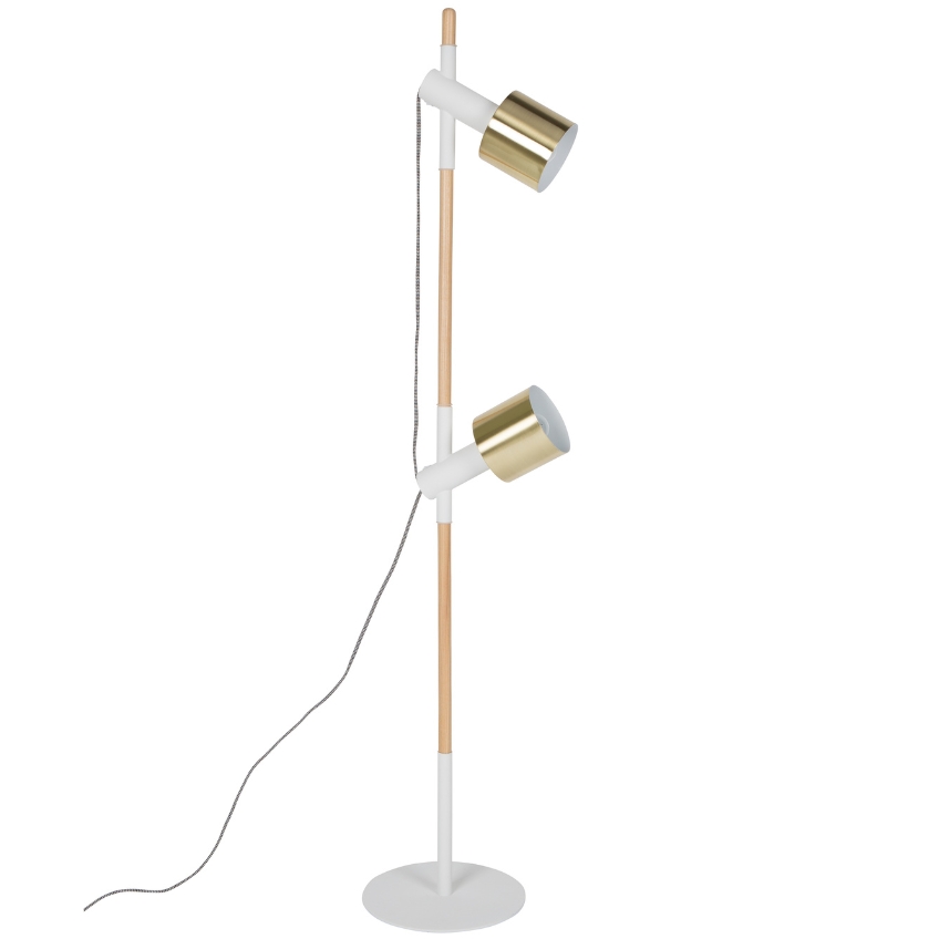 Bílo-zlatá kovová stojací lampa ZUIVER IVY 145 cm Zuiver