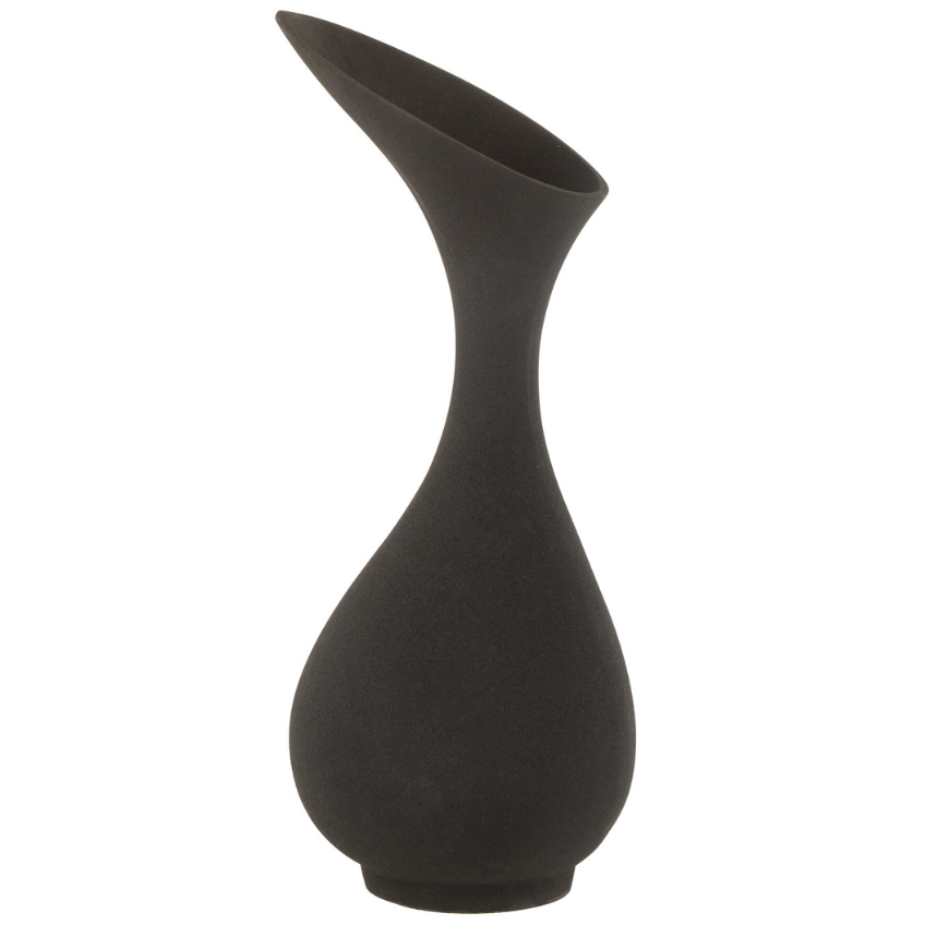 Černá hliníková váza J-Line Rutie 45 cm J-line