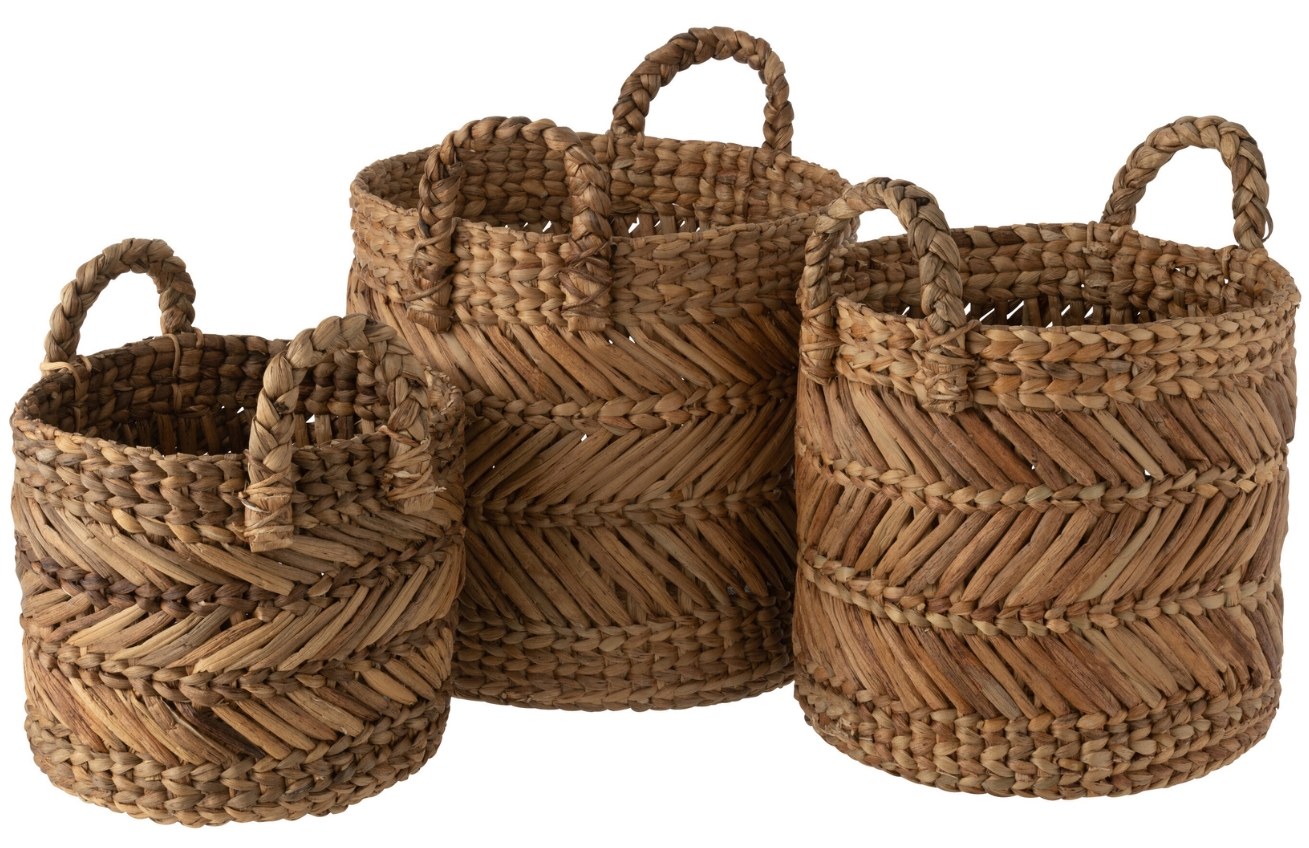 Set tří úložných košů z přírodních vláken J-Line Somy 28/33/37 cm J-line
