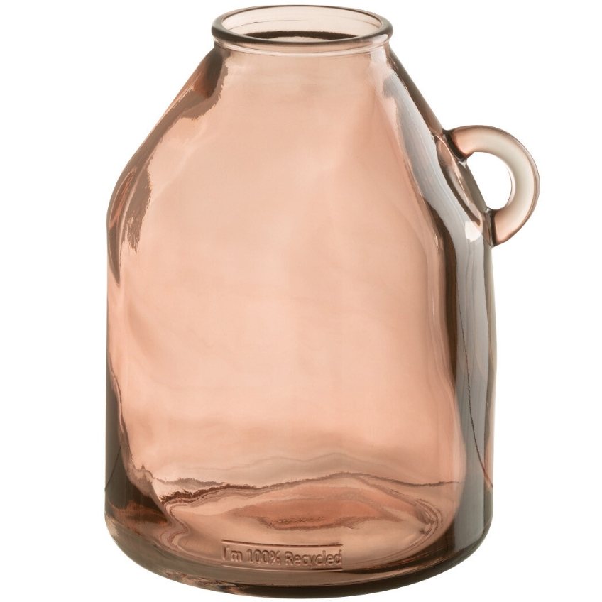 Růžová skleněná váza J-Line Nyland 25 cm J-line