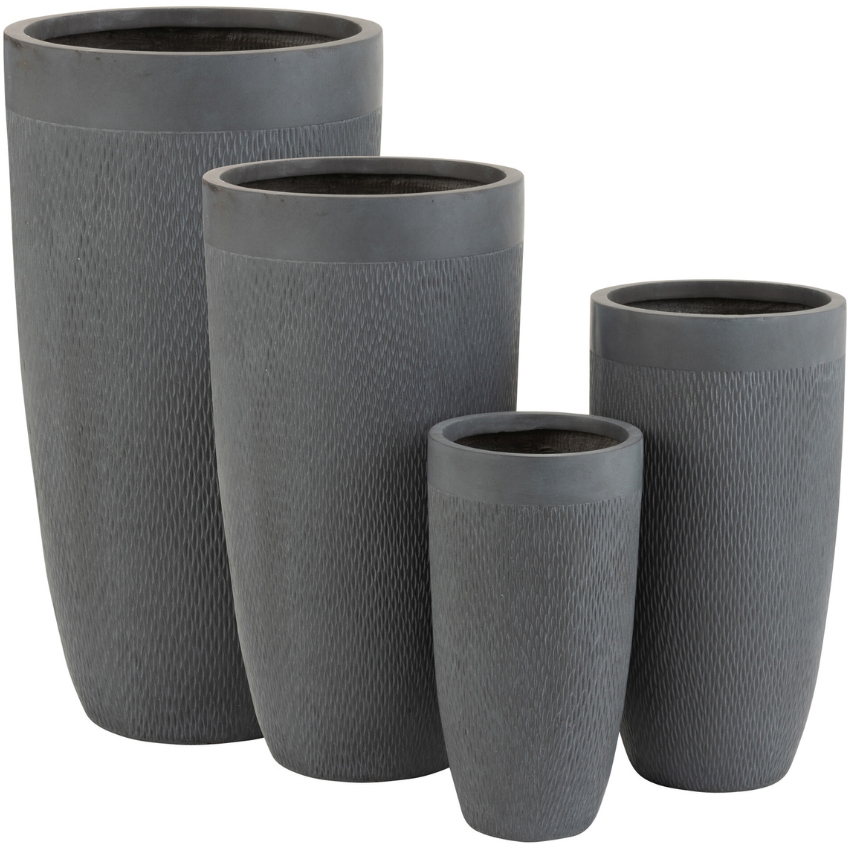 Set čtyř šedých keramických váz J-Line Geramio 96/72/58/46 cm J-line