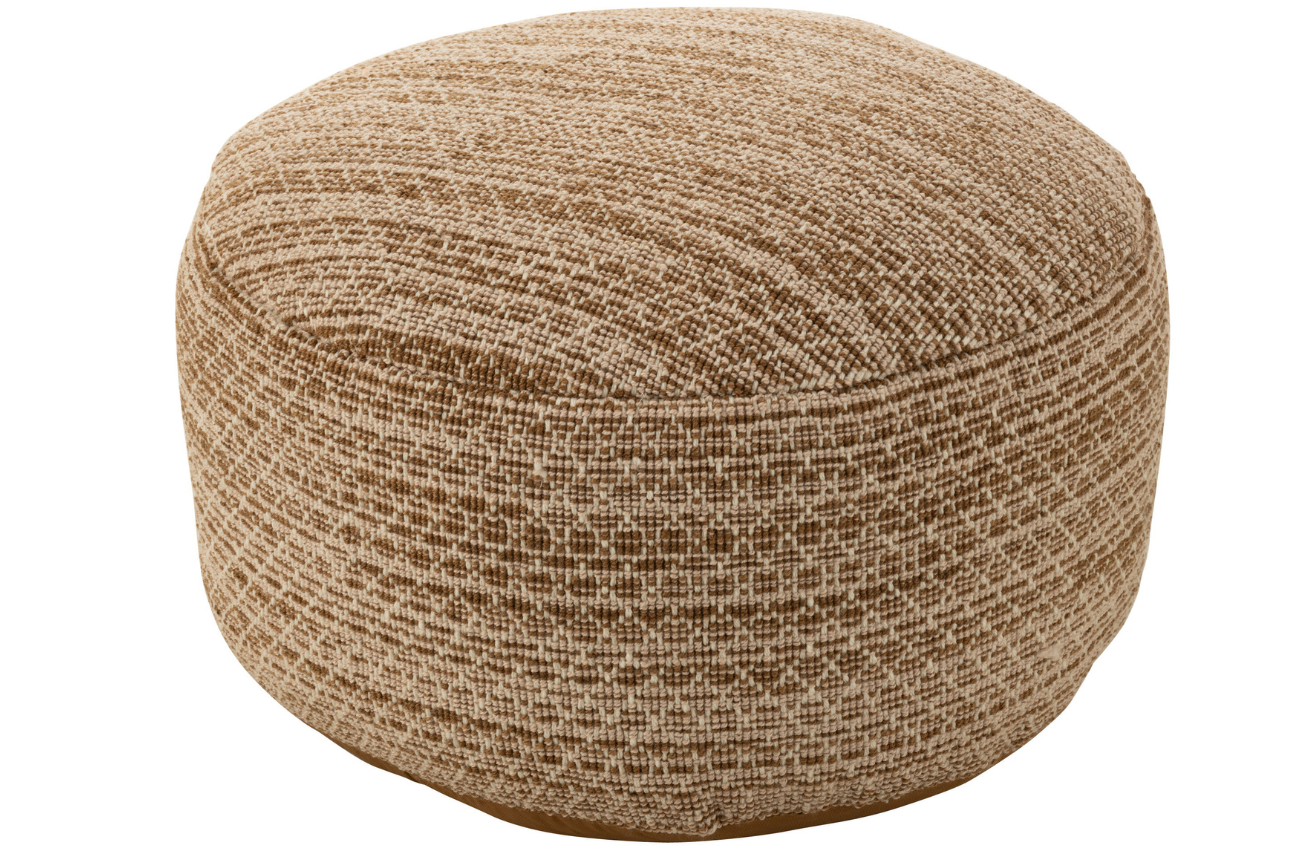 Hnědý čalouněný puf J-line Somar I. 60 cm J-line