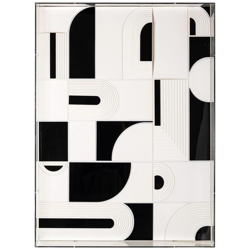 Černobílý abstraktní obraz Richmond Dynamic 95 x 70 cm Richmond