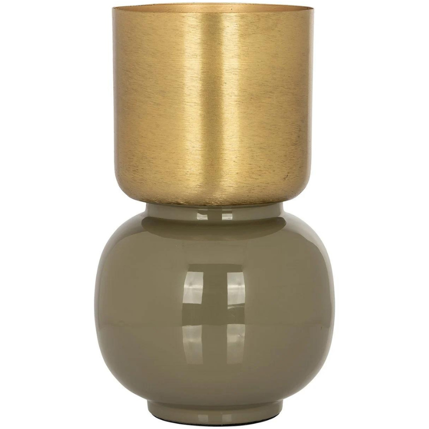 Zlato zelená kovová váza Richmond Clover 18
