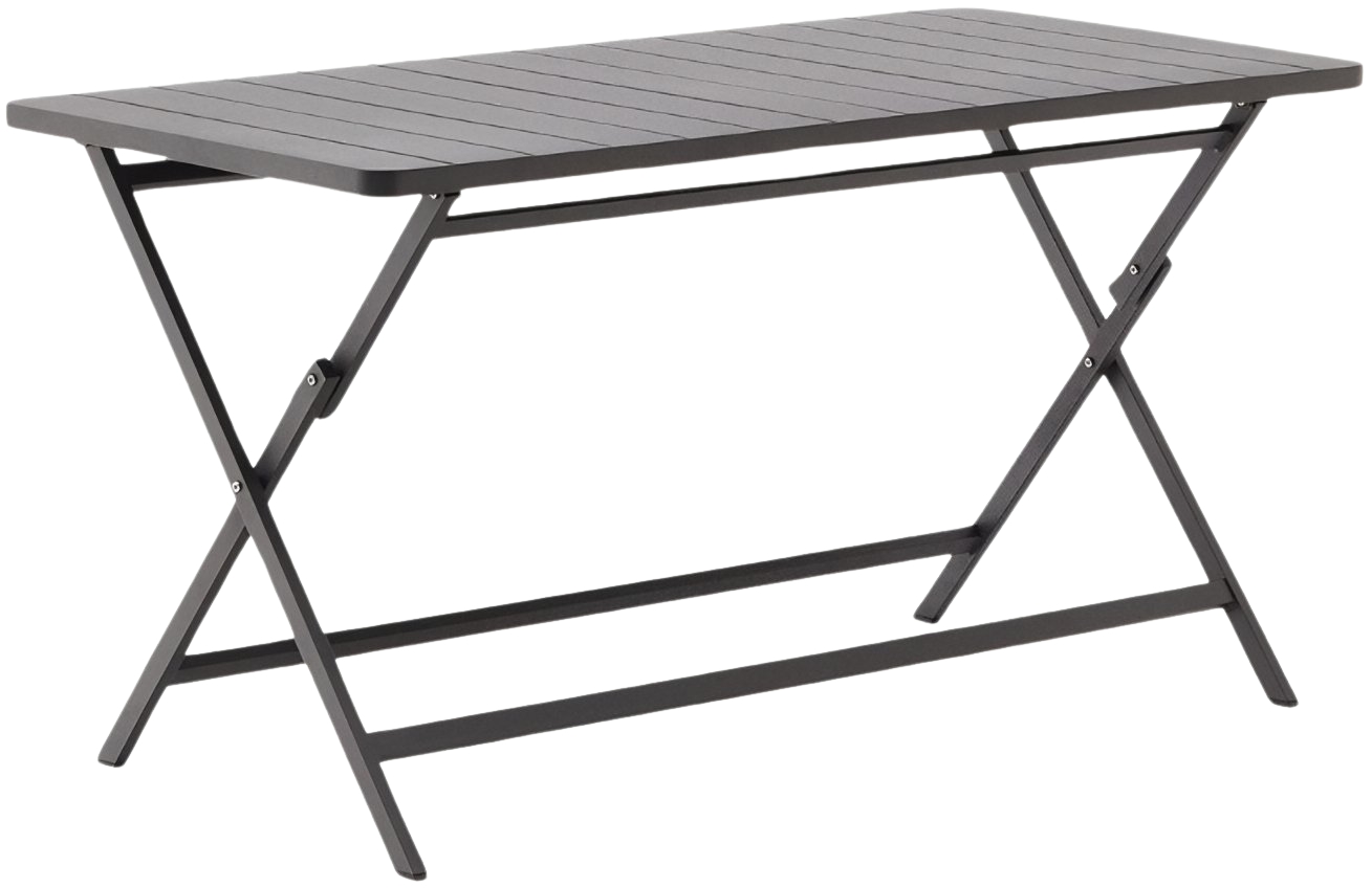 Černý hliníkový zahradní skládací stůl Kave Home Torreta 140 x 70 cm Kave Home