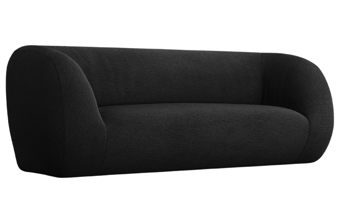 Černá bouclé dvoumístná pohovka Cosmopolitan Design Essen 210 cm Cosmopolitan Design