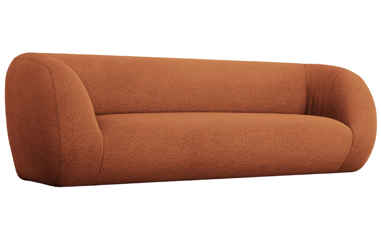 Hnědá bouclé třímístná pohovka Cosmopolitan Design Essen 230 cm Cosmopolitan Design