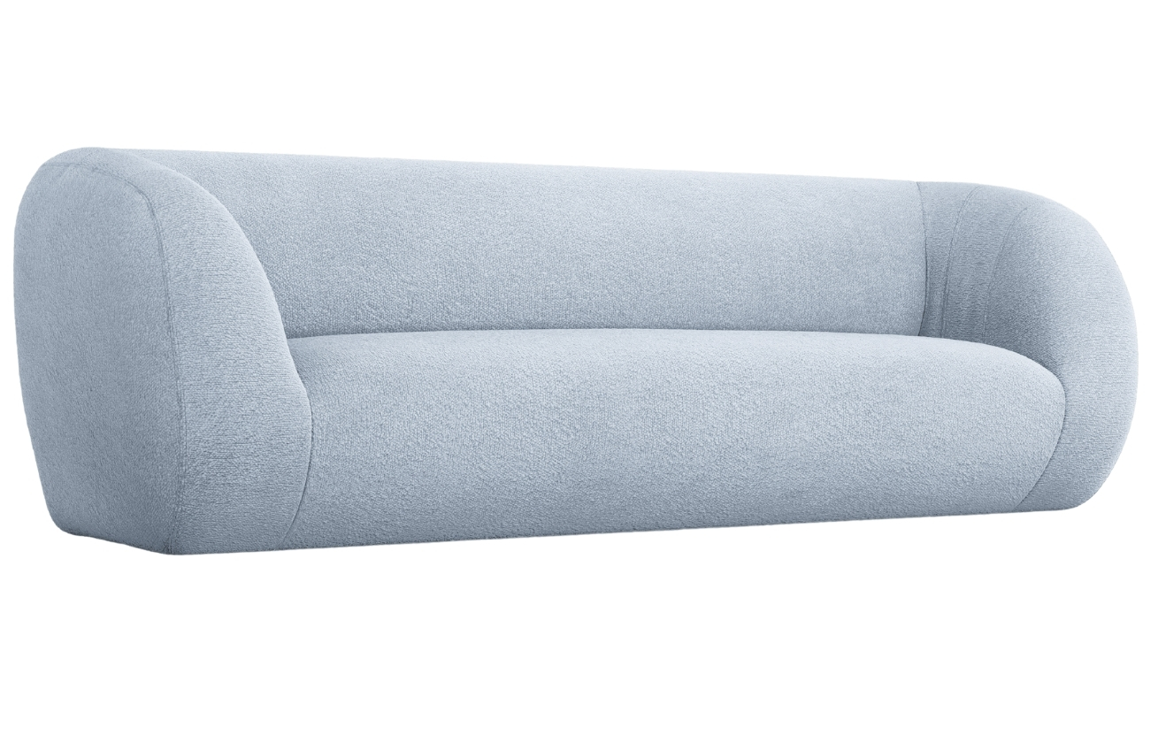 Světle modrá bouclé třímístná pohovka Cosmopolitan Design Essen 230 cm Cosmopolitan Design